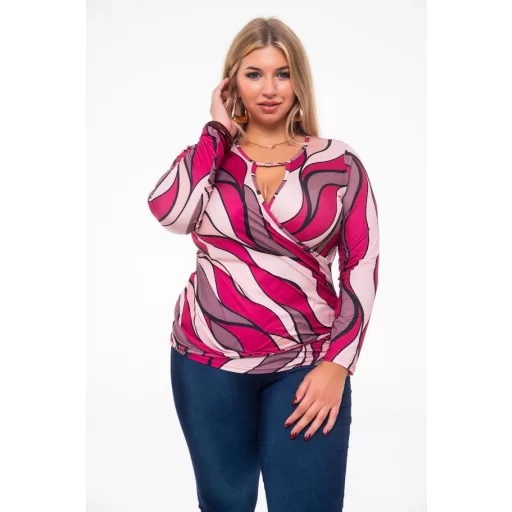 Giza fuxia mintás felső